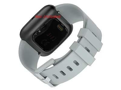 (image for) Silicone Watch Strap Band QR For Fitbit Versa 1, 2, Lite - Grey Large - M1 (1)