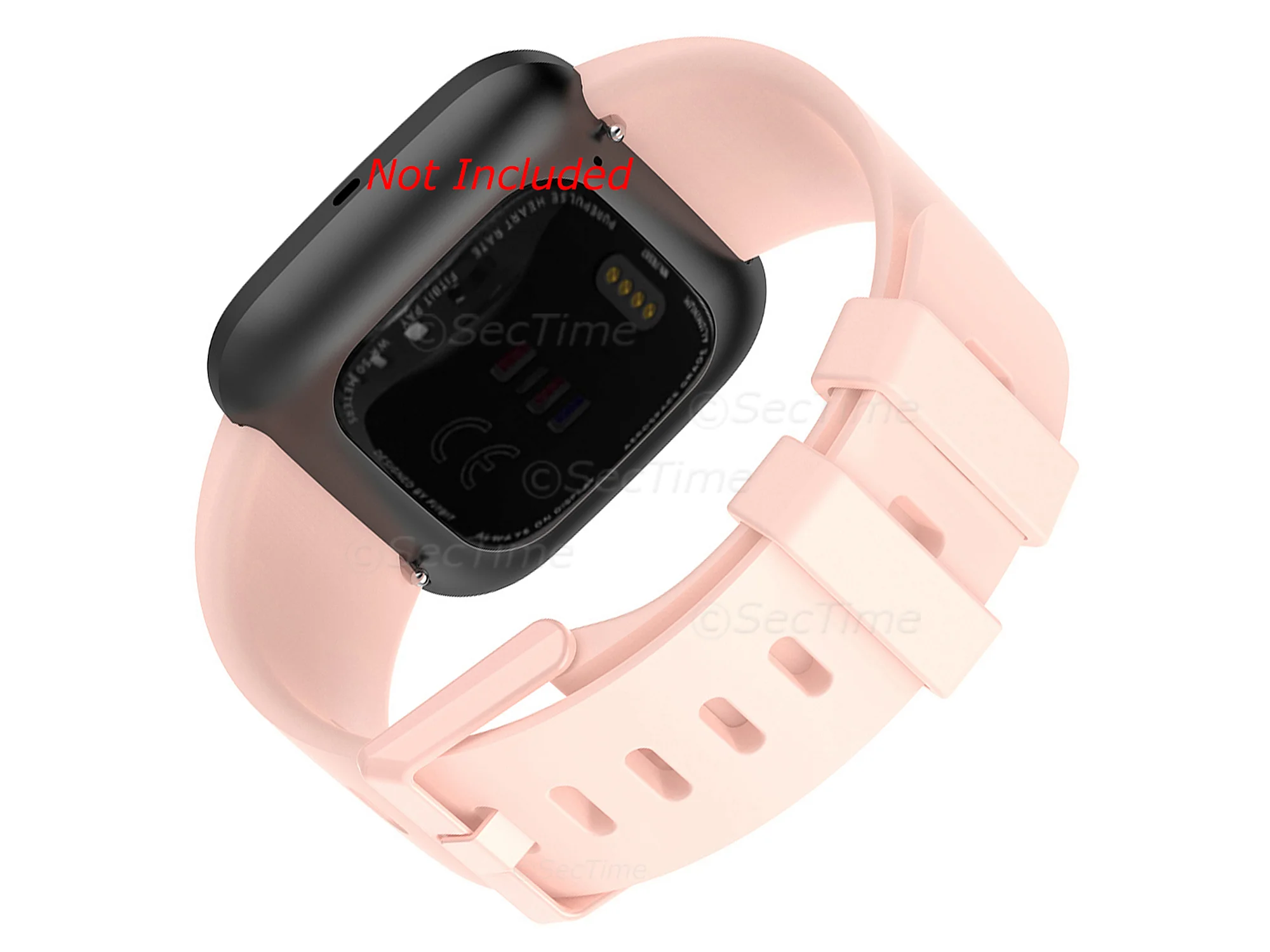 (image for) Silicone Watch Strap Band QR For Fitbit Versa 1, 2, Lite - Pink Large - M1 (1)