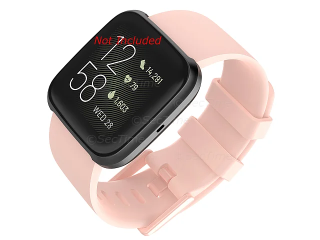 (image for) Silicone Watch Strap Band QR For Fitbit Versa 1, 2, Lite - Pink Large - M1