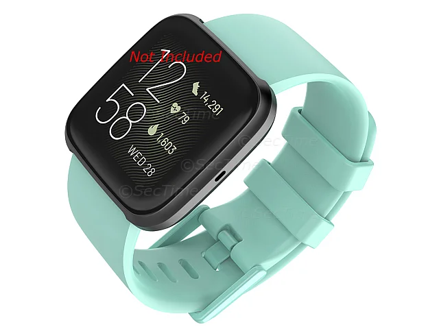 (image for) Silicone Watch Strap Band QR For Fitbit Versa 1, 2, Lite - Cyan Small - M1