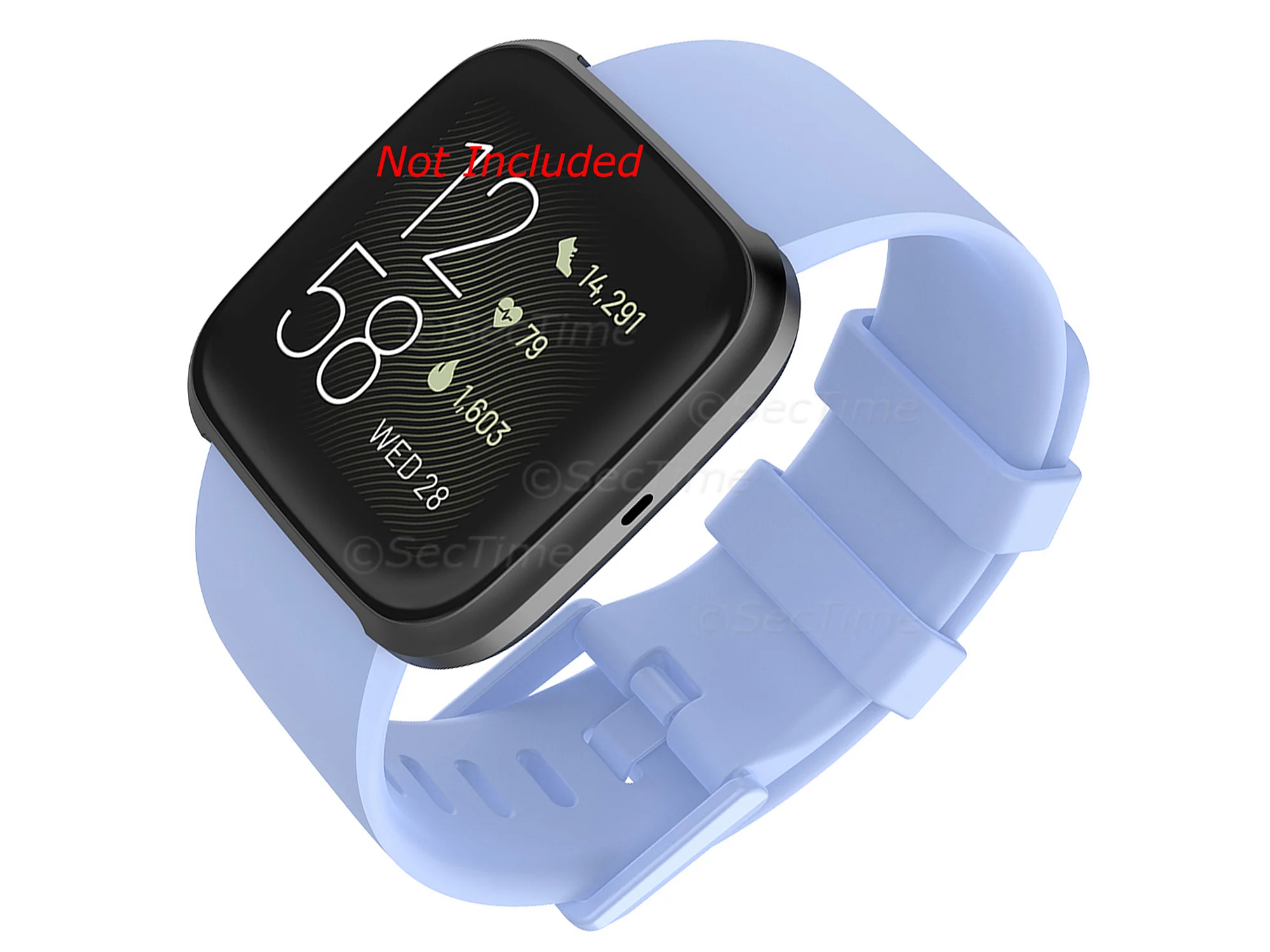 (image for) Silicone Watch Strap Band QR For Fitbit Versa 1, 2, Lite - Lilac-Blue Small - M1