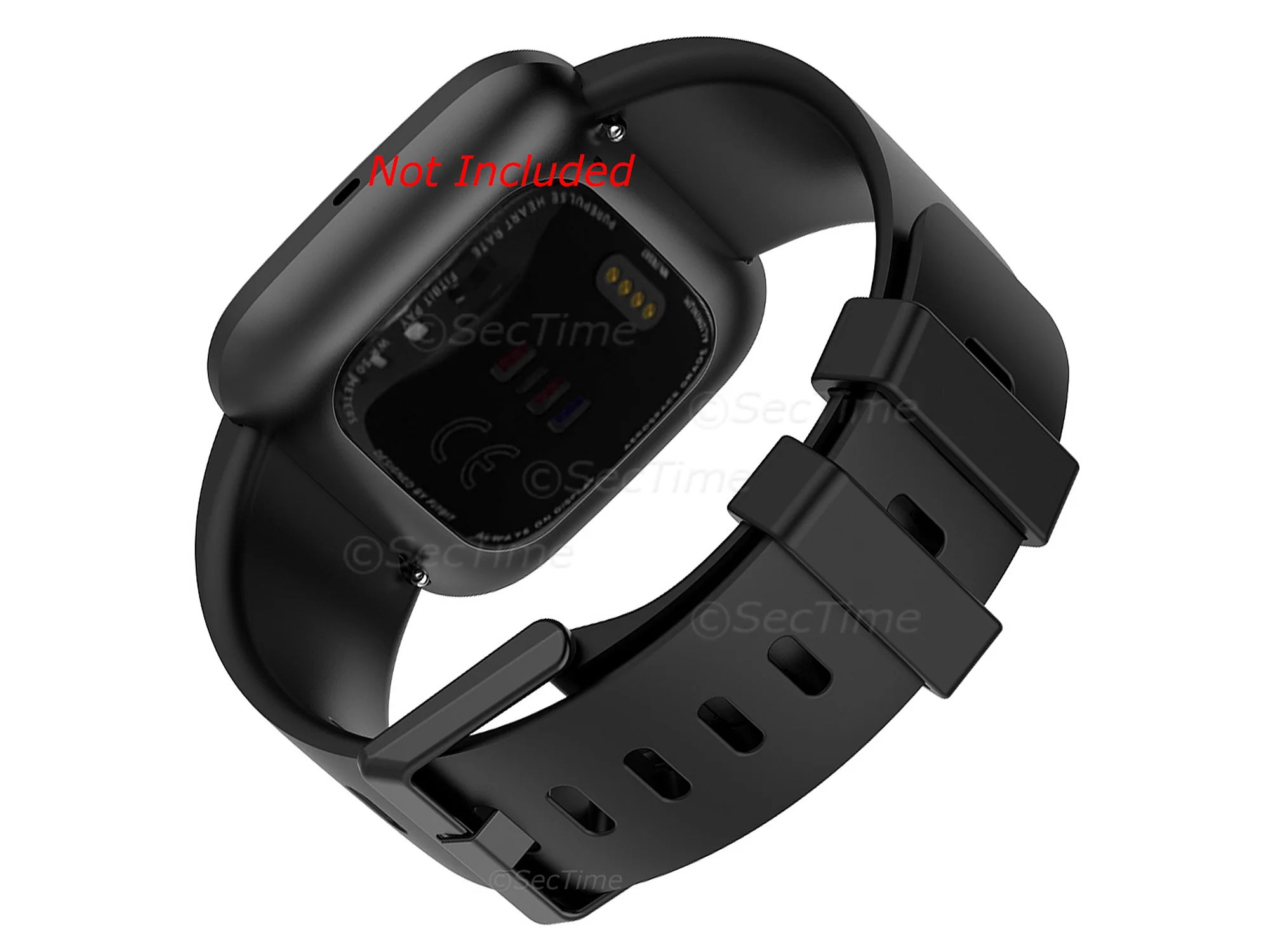 (image for) Silicone Watch Strap Band QR For Fitbit Versa 1, 2, Lite - Black Small - M1 (1)