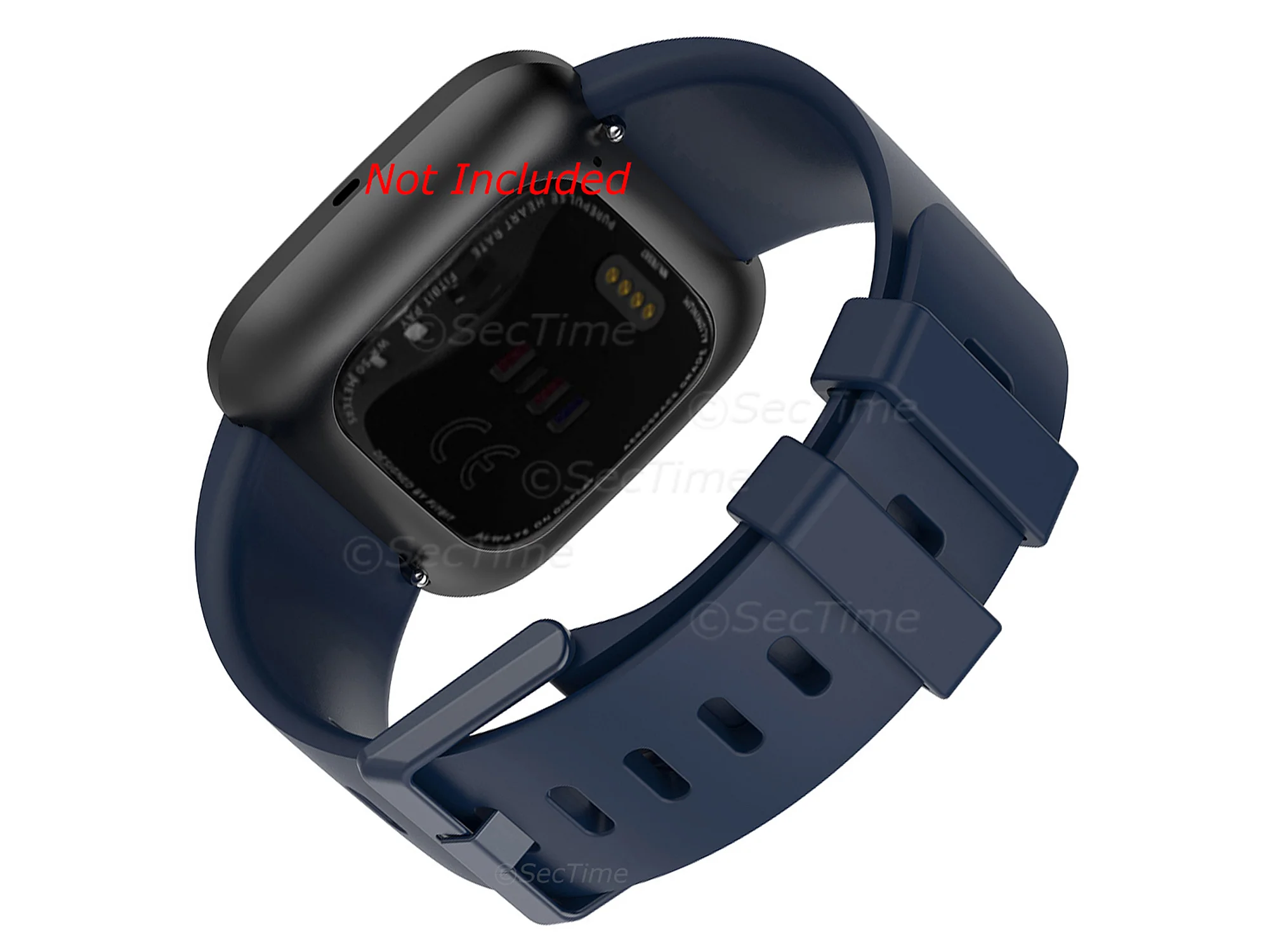 (image for) Silicone Watch Strap Band QR For Fitbit Versa 1, 2, Lite - Navy Blue Small - M1 (1)