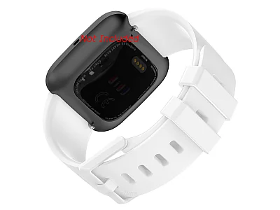 (image for) Silicone Watch Strap Band QR For Fitbit Versa 1, 2, Lite - White Small - M1 (1)