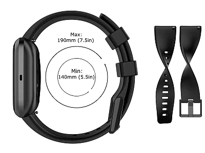 (image for) Silicone Watch Strap Band QR For Fitbit Versa 1, 2, Lite - Grey Small - M1 (5)