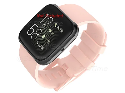 (image for) Silicone Watch Strap Band QR For Fitbit Versa 1, 2, Lite - Pink Small - M1