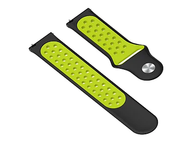 (image for) Silicone Watch Strap Band QR For Fitbit Versa 1, 2, Lite - Black/Green - M2 (4)
