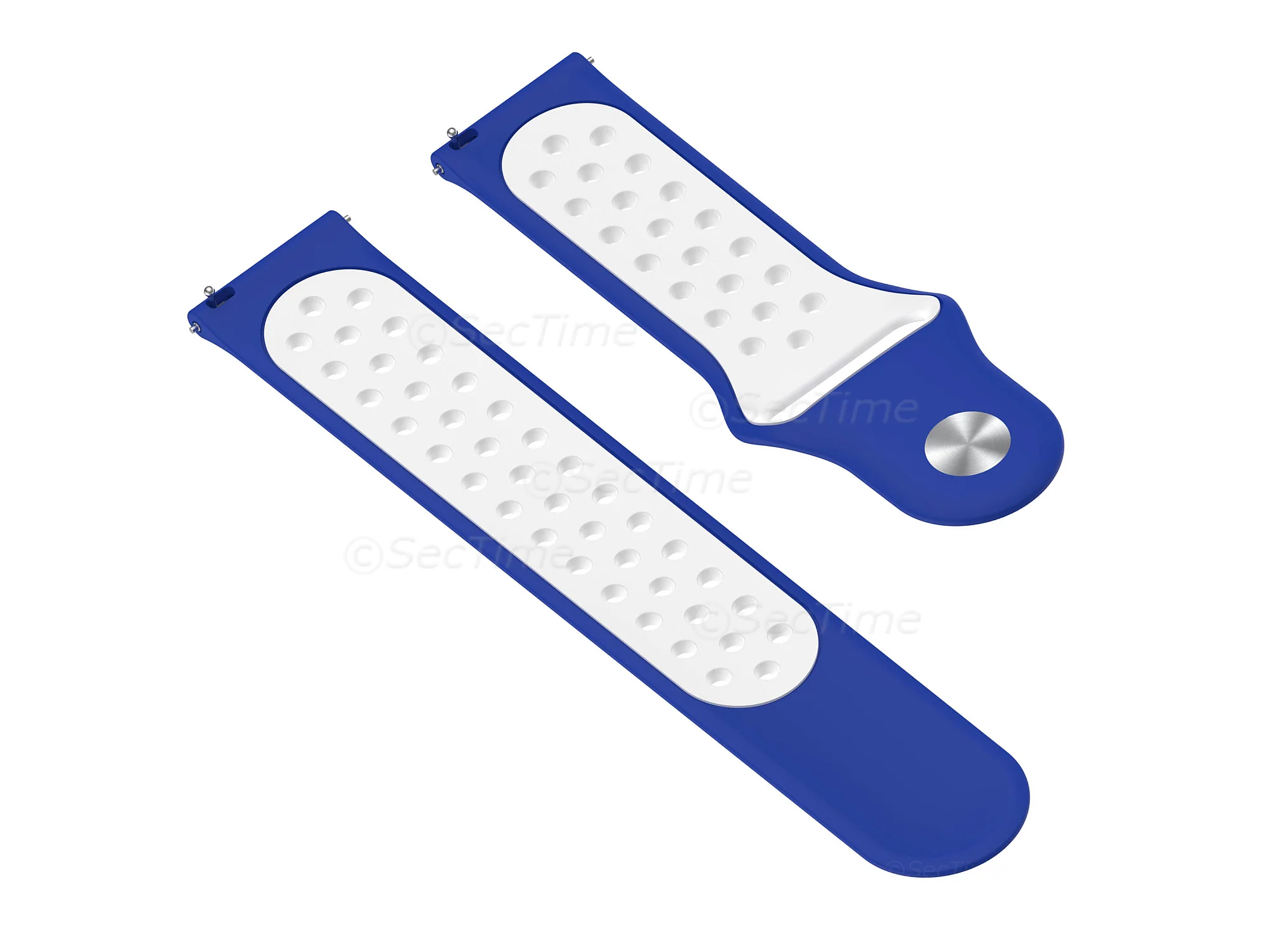 (image for) Silicone Watch Strap Band QR For Fitbit Versa 1, 2, Lite - Blue/White - M2 (4)