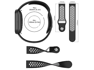 (image for) Silicone Watch Strap Band QR For Fitbit Versa 1, 2, Lite - Blue/White - M2 (5)