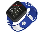(image for) Silicone Watch Strap Band QR For Fitbit Versa 1, 2, Lite - Blue/White - M2