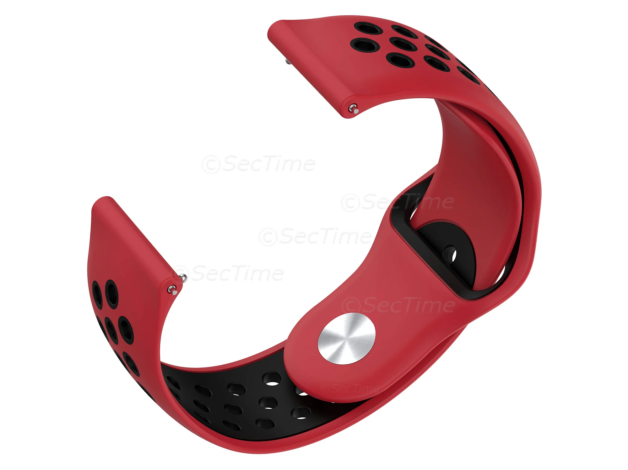 (image for) Silicone Watch Strap Band QR For Fitbit Versa 1, 2, Lite - Red/Black - M2 (3)