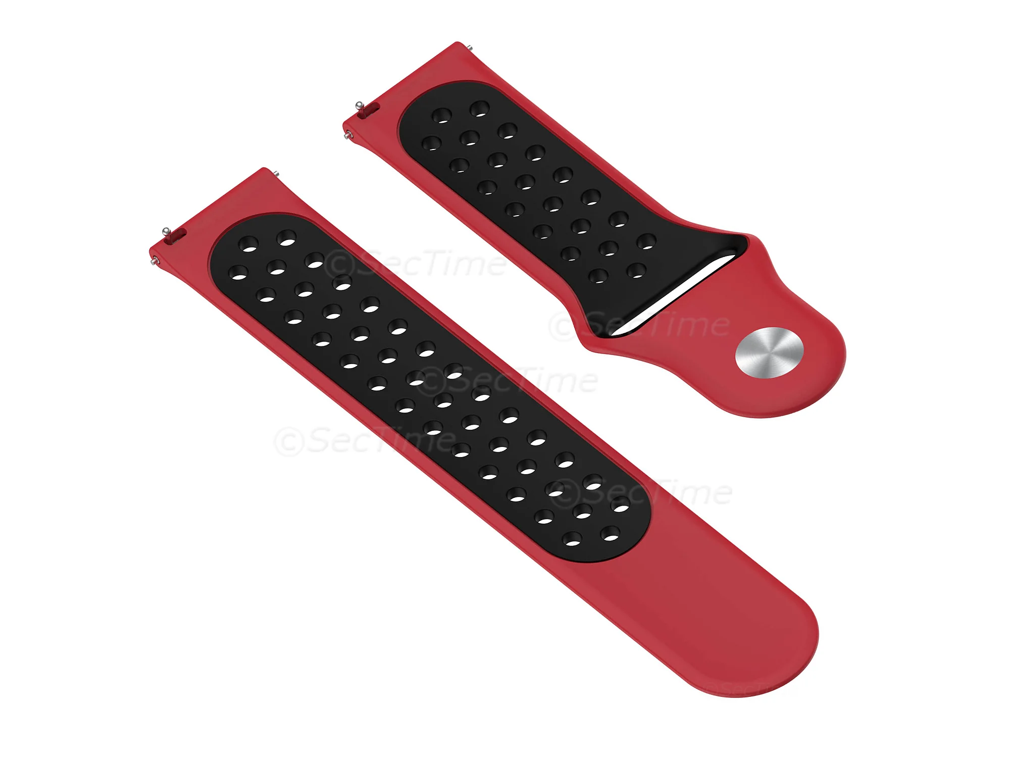 (image for) Silicone Watch Strap Band QR For Fitbit Versa 1, 2, Lite - Red/Black - M2 (4)