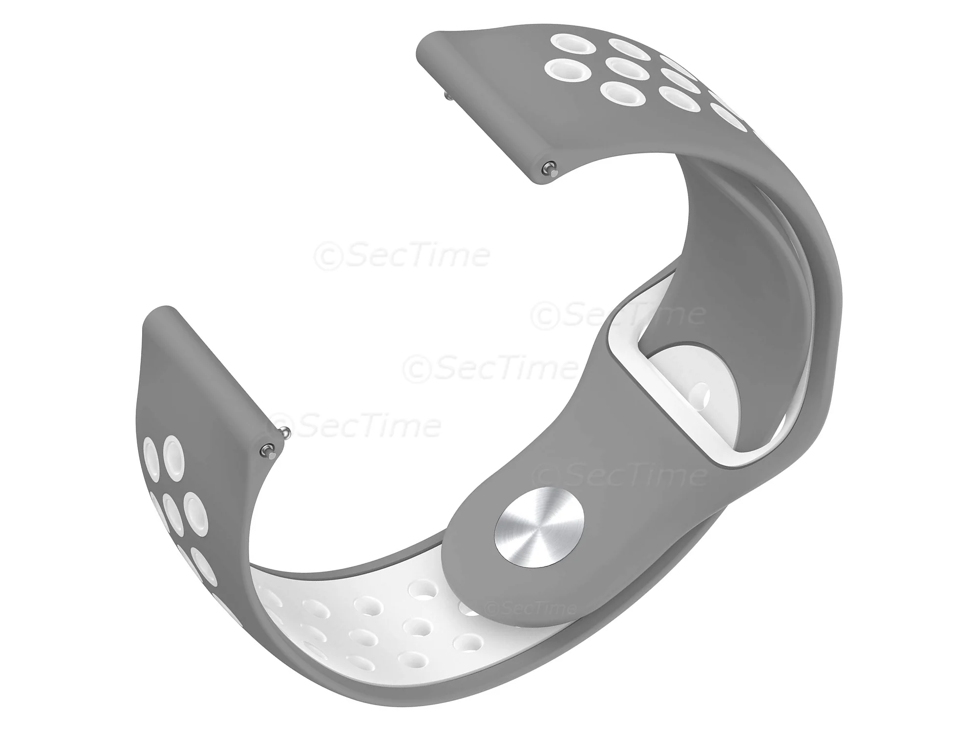 (image for) Silicone Watch Strap Band QR For Fitbit Versa 1, 2, Lite - Grey/White - M2 (3)