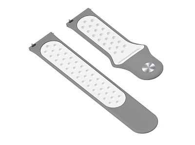 (image for) Silicone Watch Strap Band QR For Fitbit Versa 1, 2, Lite - Grey/White - M2 (4)