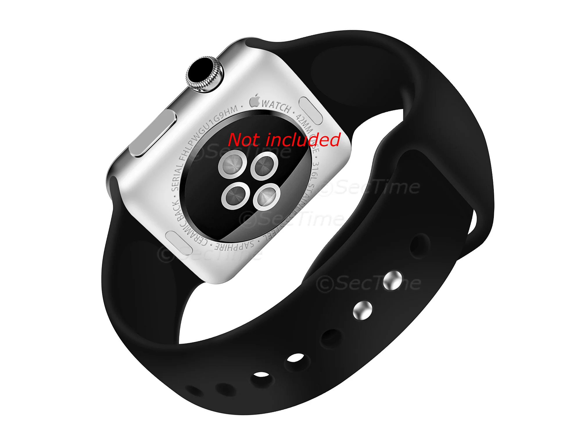 (image for) Silicone Watch Strap Band For Apple iWatch 42mm/44mm Black - Small - M1 (1)