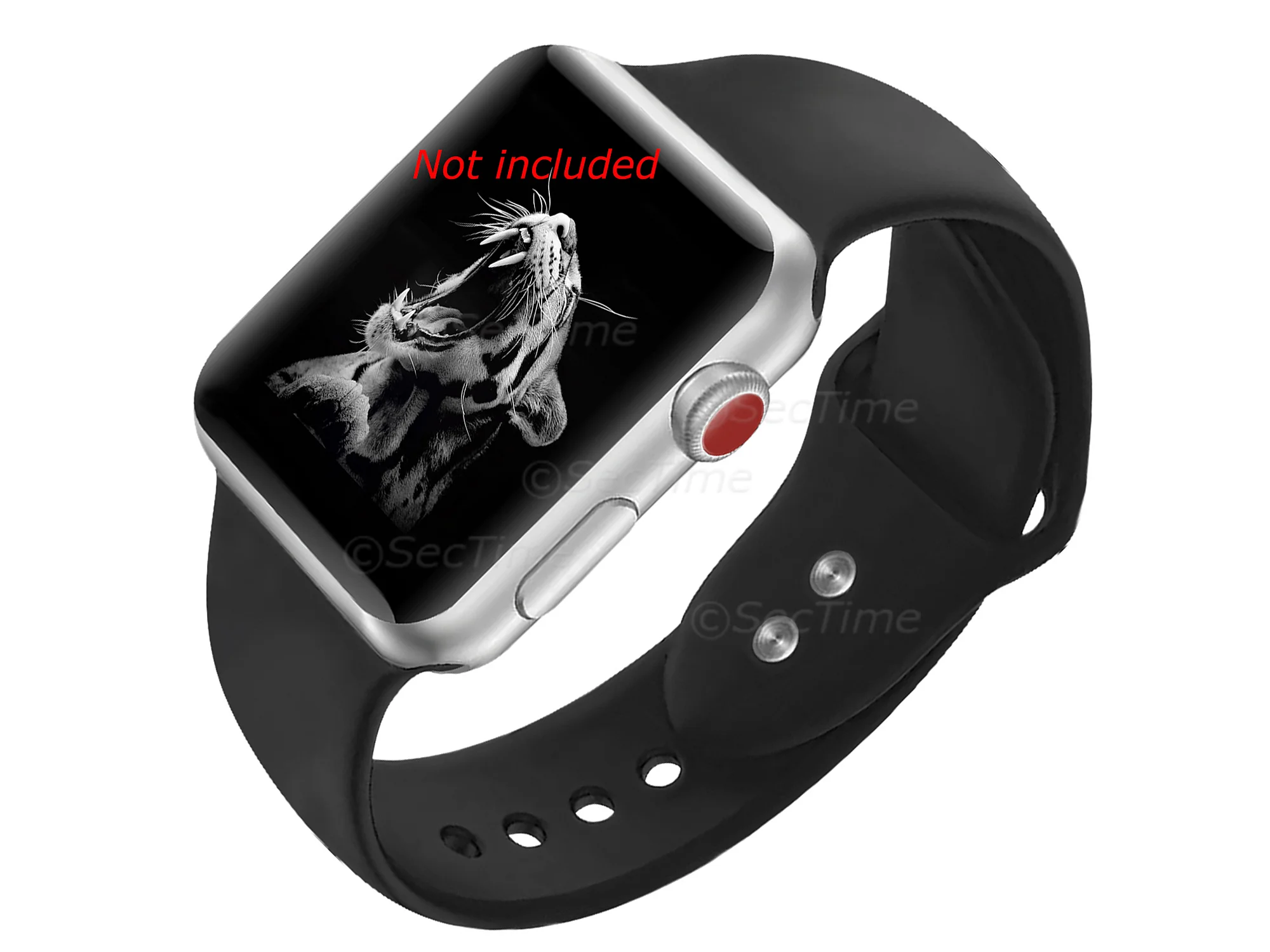 (image for) Silicone Watch Strap Band For Apple iWatch 42mm/44mm Black - Small - M1