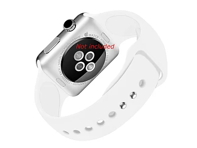 (image for) Silicone Watch Strap Band For Apple iWatch 42mm/44mm White - Small - M1 (1)