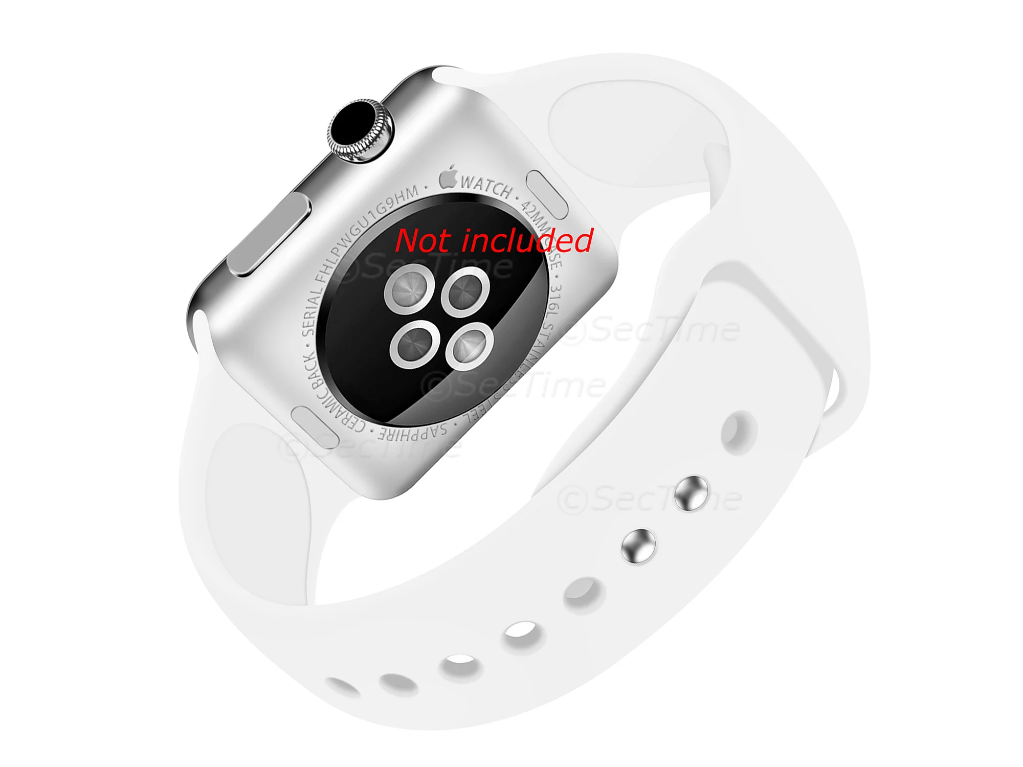 (image for) Silicone Watch Strap Band For Apple iWatch 42mm/44mm White - Small - M1 (1)