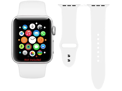 (image for) Silicone Watch Strap Band For Apple iWatch 42mm/44mm White - Small - M1 (2)