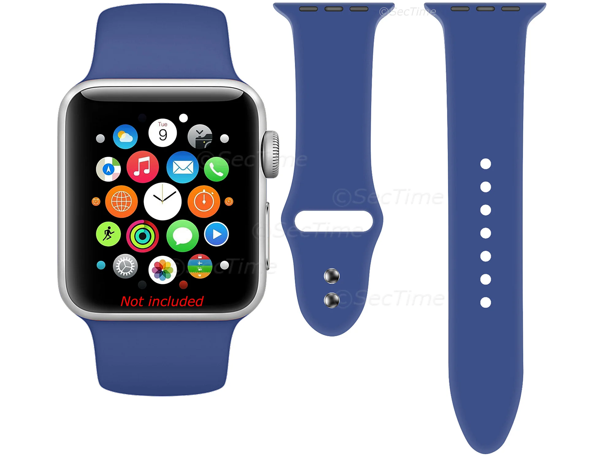 (image for) Silicone Watch Strap Band For Apple iWatch 38mm/40mm Blue - Small - M1 (2)