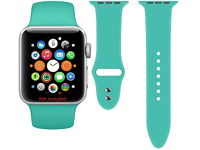 (image for) Silicone Watch Strap Band For Apple iWatch 38mm/40mm Turquoise - Small - M1 (2)