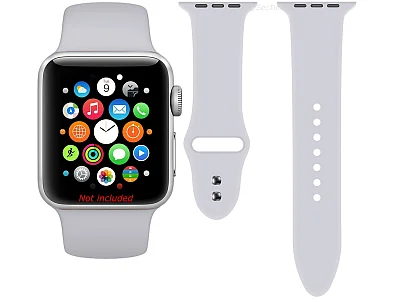 (image for) Silicone Watch Strap Band For Apple iWatch 38mm/40mm Grey - Small - M1 (2)