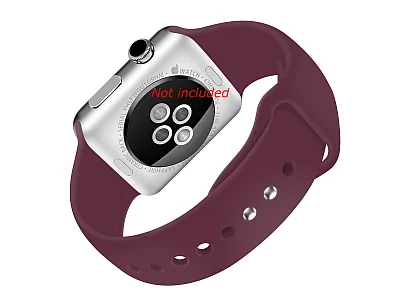 (image for) Silicone Watch Strap Band For Apple iWatch 38mm/40mm Maroon - Small - M1 (1)