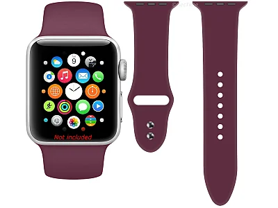 (image for) Silicone Watch Strap Band For Apple iWatch 38mm/40mm Maroon - Small - M1 (2)