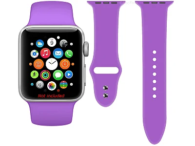 (image for) Silicone Watch Strap Band For Apple iWatch 38mm/40mm Lilac - Small - M1 (2)