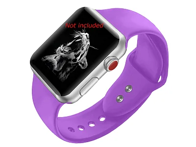 (image for) Silicone Watch Strap Band For Apple iWatch 42mm/44mm Lilac - Large - M1