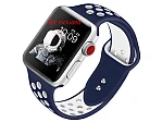 (image for) Perforated Silicone Watch Strap For Apple iWatch 38mm/40mm Navy Blue/White Small