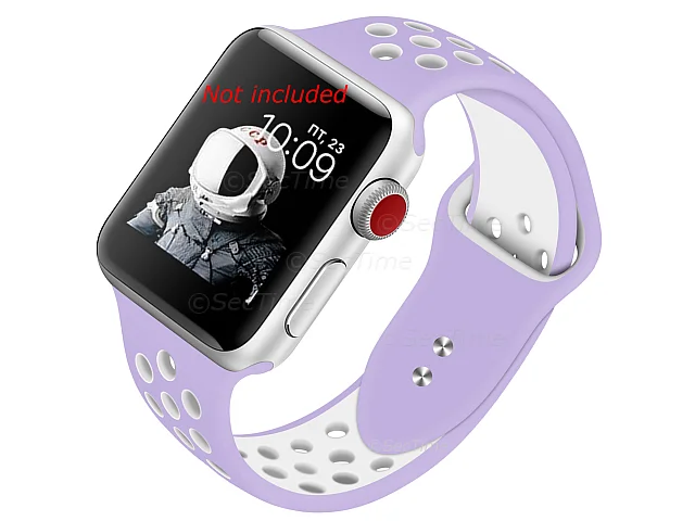 (image for) Perforated Silicone Watch Strap For Apple iWatch 38mm/40mm Lilac/White Small
