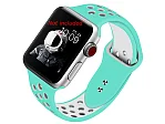 (image for) Perforated Silicone Watch Strap For Apple iWatch 38mm/40mm Turquoise/White Small