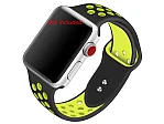 (image for) Perforated Silicone Watch Strap For Apple iWatch 38mm/40mm Black/Lime Small