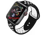 (image for) Perforated Silicone Watch Strap For Apple iWatch 38mm/40mm Black/White Small