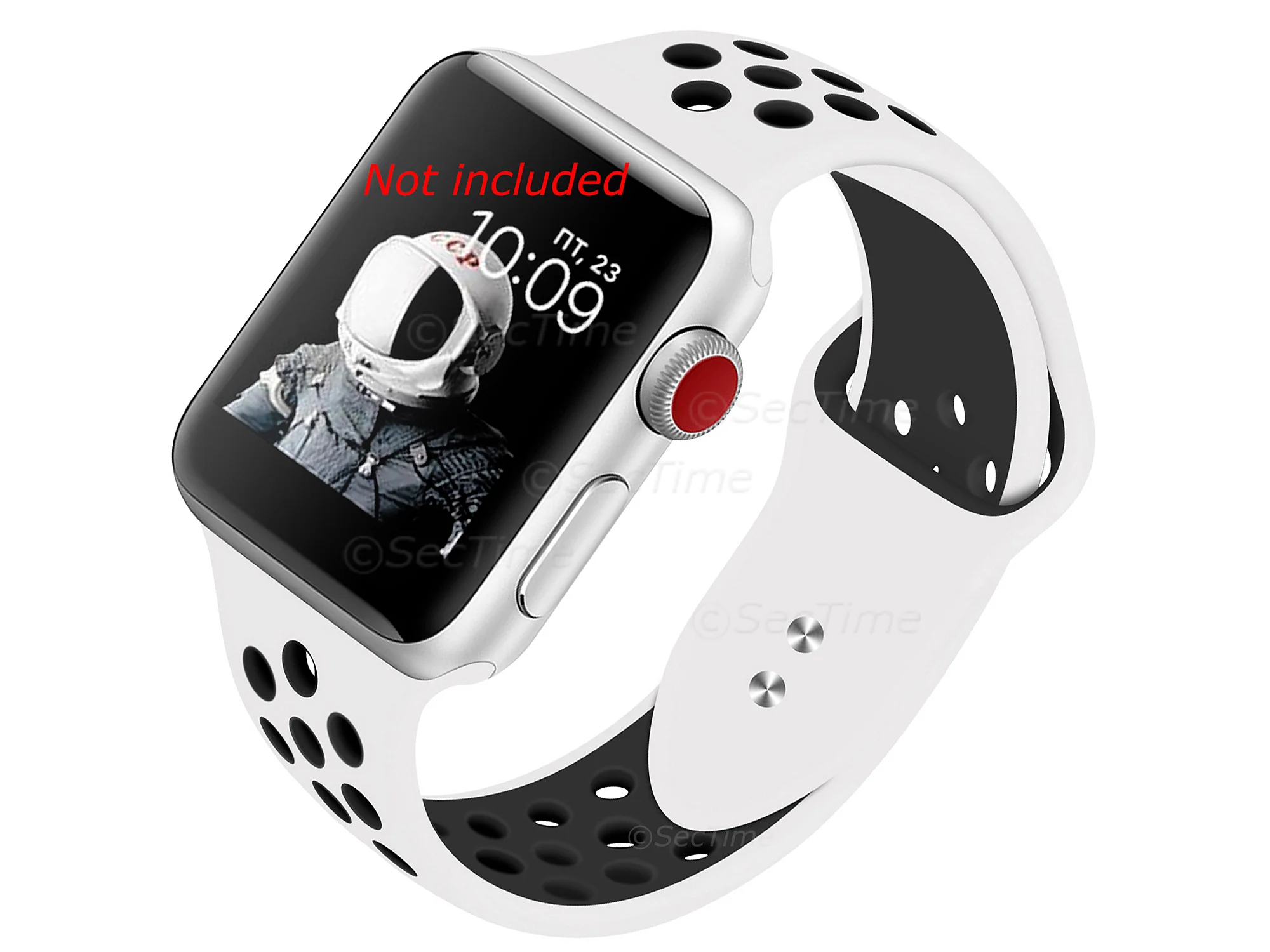 (image for) Perforated Silicone Watch Strap For Apple iWatch 38mm/40mm White/Black Small