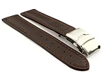 (image for) Genuine Leather Watch Strap Freiburg Deployment Clasp Dark Brown / Brown 20mm