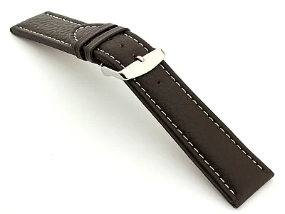 (image for) Extra Long Watch Band Freiburg Dark Brown / White 26mm (1)