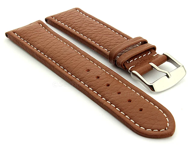 (image for) Extra Long Watch Band Freiburg Brown / White 22mm