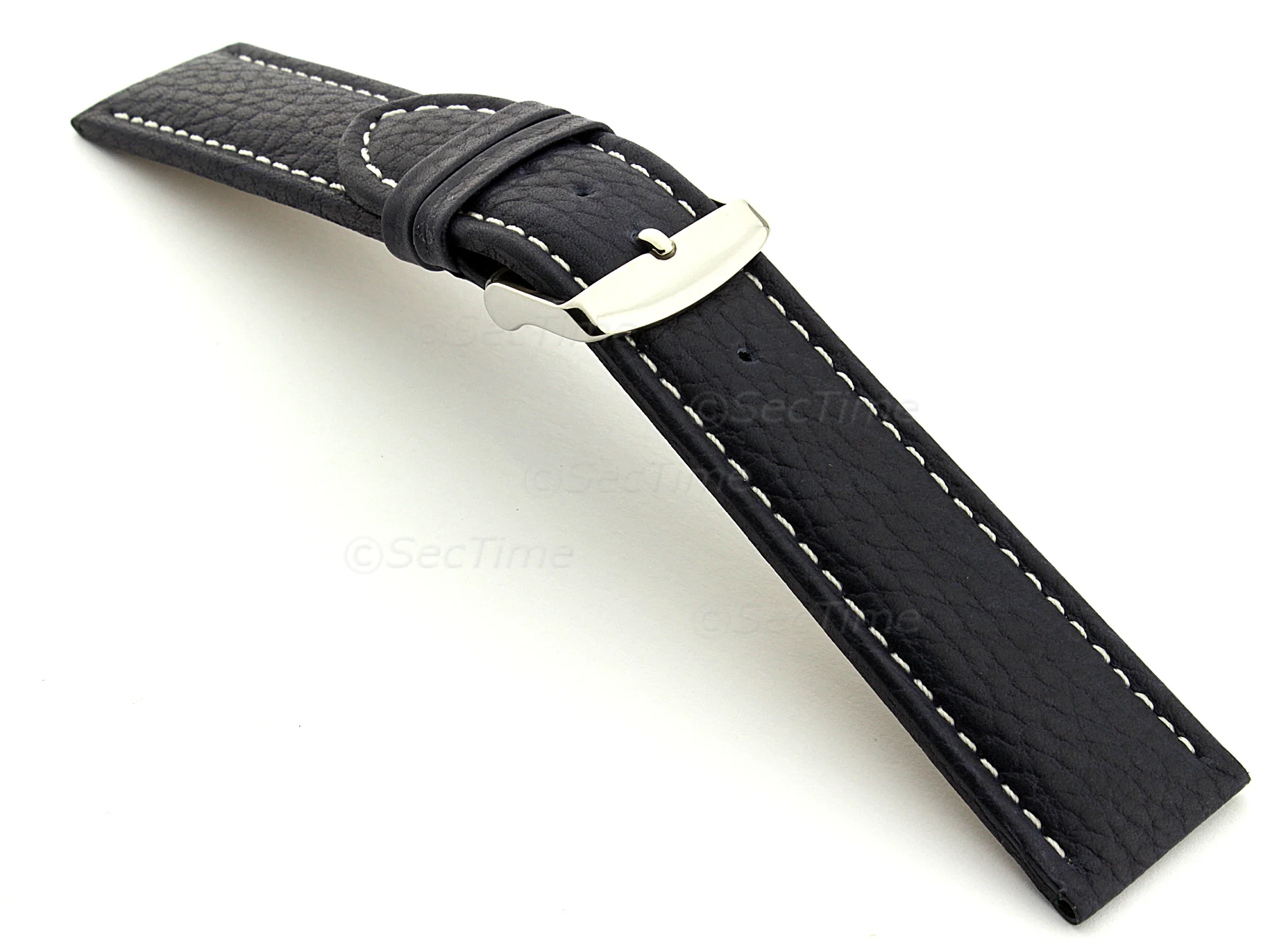 (image for) Extra Long Watch Band Freiburg Navy Blue / White 18mm (1)