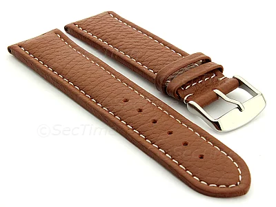 (image for) Watch Strap Band Freiburg RM Genuine Leather 26mm Brown/White