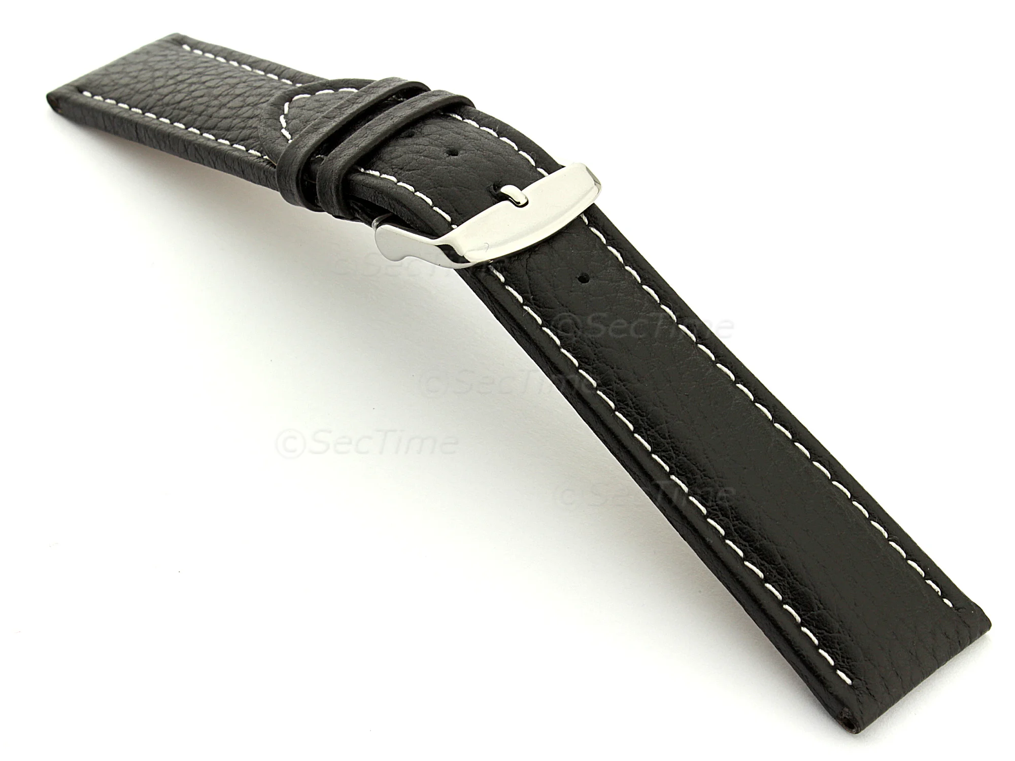 (image for) Watch Strap Band Freiburg RM Genuine Leather 18mm Black/White (1)