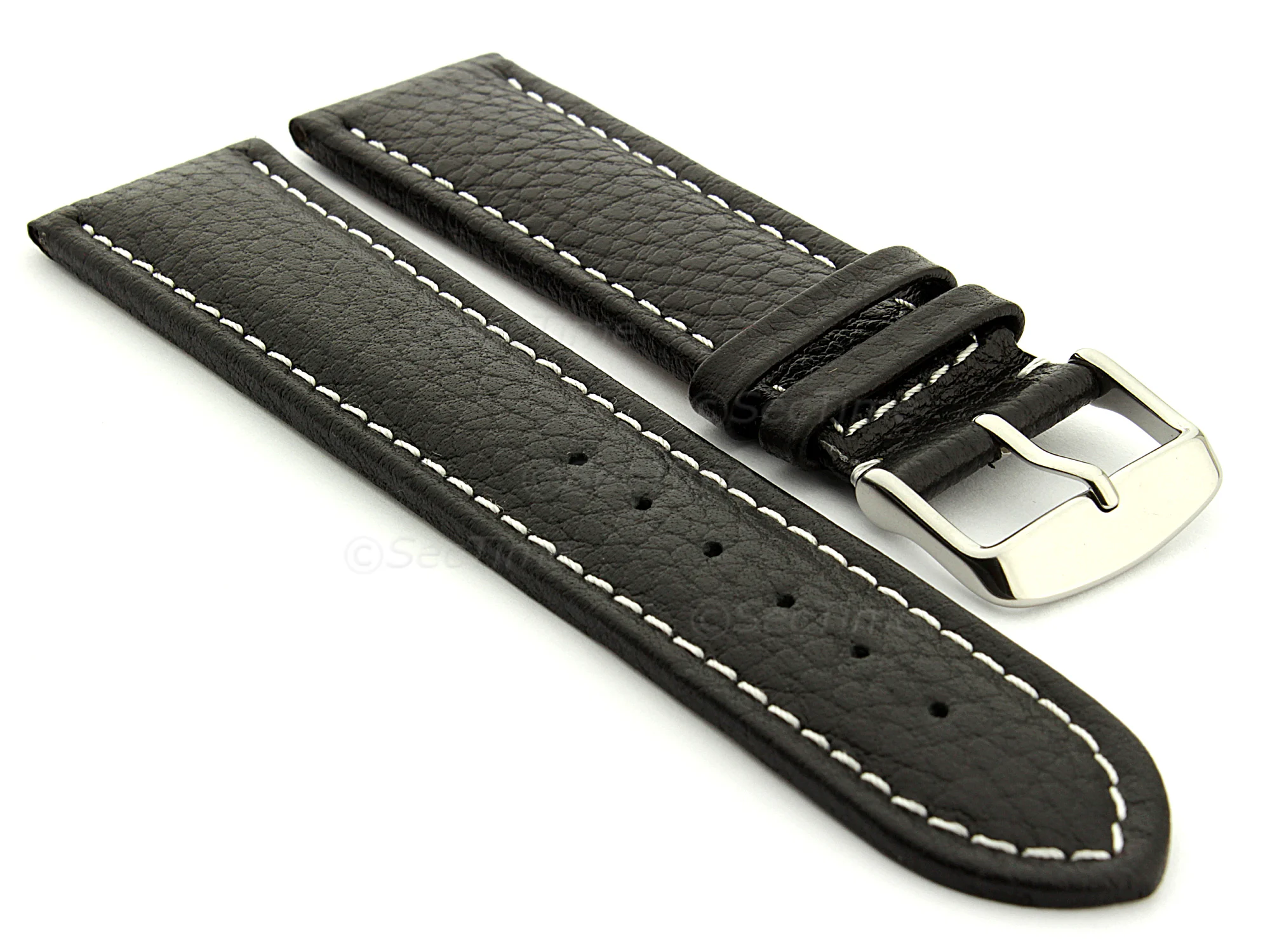 (image for) Watch Strap Band Freiburg RM Genuine Leather 18mm Black/White