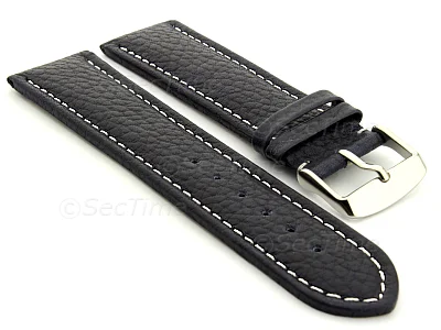 (image for) Watch Strap Band Freiburg RM Genuine Leather 20mm Navy Blue/White