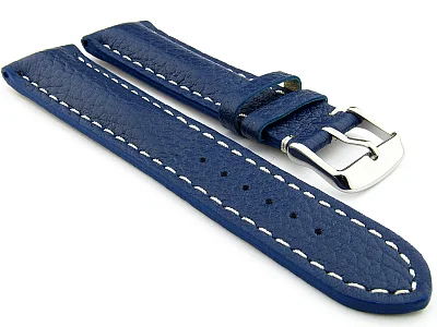 (image for) Padded Watch Strap Genuine Leather FREIBURG VIP Blue/White 18mm