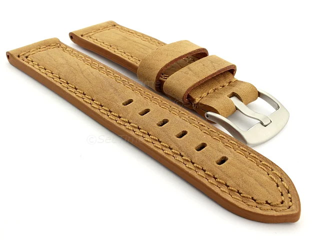 (image for) Waterproof Leather Watch Strap Galaxy Brown 20mm