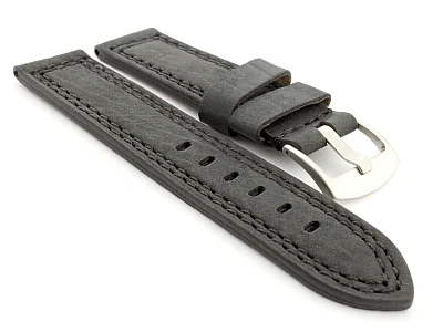 (image for) Waterproof Leather Watch Strap Galaxy Black 20mm