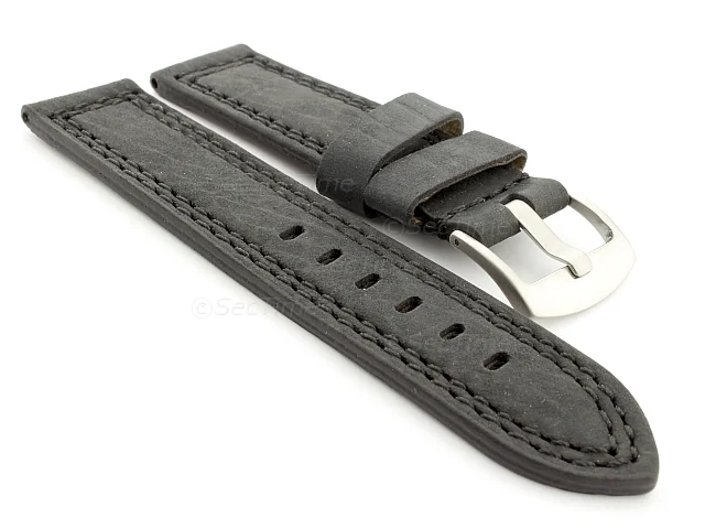 (image for) Waterproof Leather Watch Strap Galaxy Black 20mm