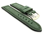(image for) Waterproof Leather Watch Strap Galaxy Green 24mm