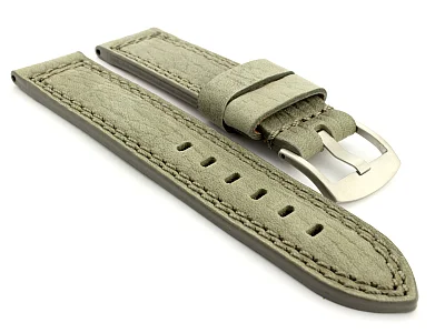 (image for) Waterproof Leather Watch Strap Galaxy Grey 24mm